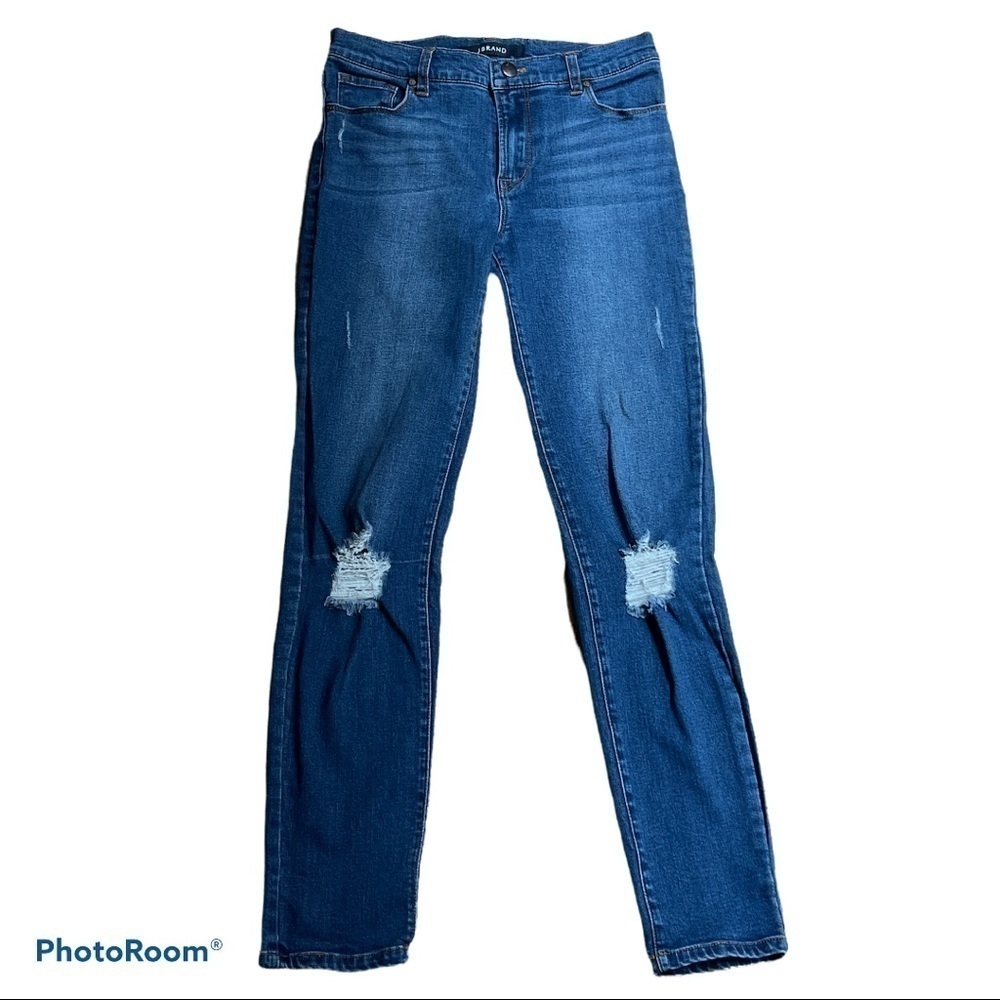J Brand Distressed Ripped Skinny Straight Leg Jeans Size 25